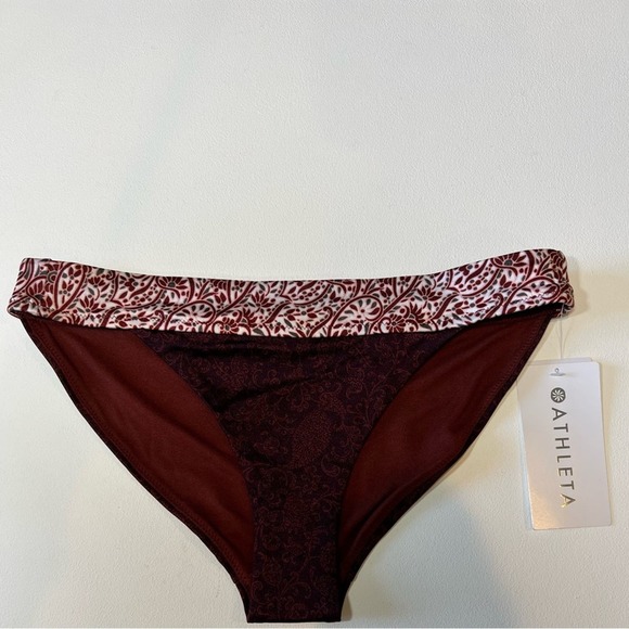 🆕 NWT Athleta Aqualuxe Batik Mid Rise Bottom Bikini Floral Swimsuit Size Medium - Picture 8 of 15